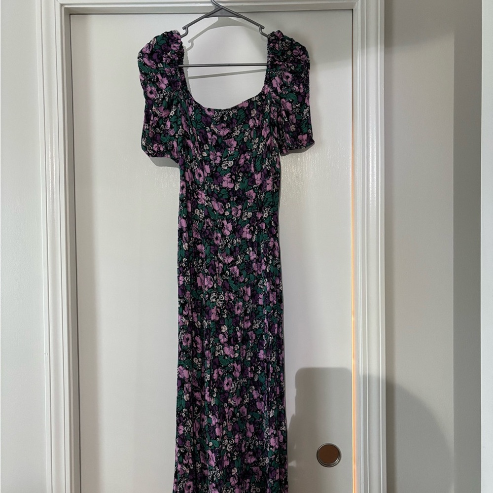 & Other Stories Floral Black and Purple Women's Dress
